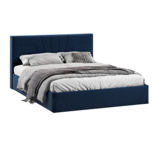Кровать с ПМ «Пандора» 160 Тип 1 (с подъемным механизмом), Микровелюр Wellmart Blue
