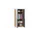 Шкаф для одежды (580) с 1 глухой и 1 зеркальной дверями «Порто», Яблоня Беллуно, Графит софт