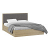 Кровать с ПМ «Сэнди» Тип 2, 160 (с подъемным механизмом) без заглушины, Вяз благородный, Велюр Графит