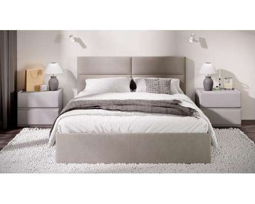 Кровать с ПМ «Глосс» ,1600 (с подъемным механизмом),велюр мокко светлый