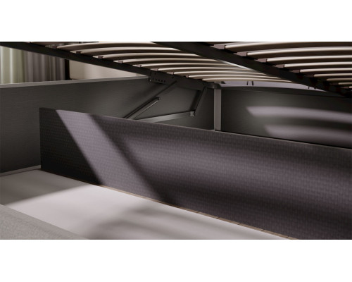 Кровать с ПМ «Глосс» 160 тип 1 (с подъемным механизмом) с заглушиной, велюр Confetti Smoke