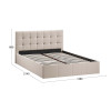 Кровать с ПМ «Эмма», 140 (с подъемным механизмом) с заглушиной, Велюр Confetti Cream