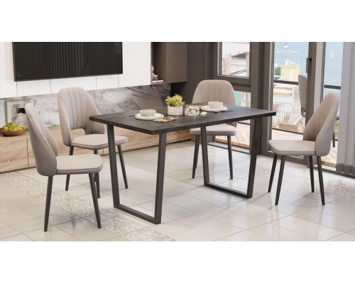 Стол обеденный «Даллас» Тип 1, Черный, Ателье темный