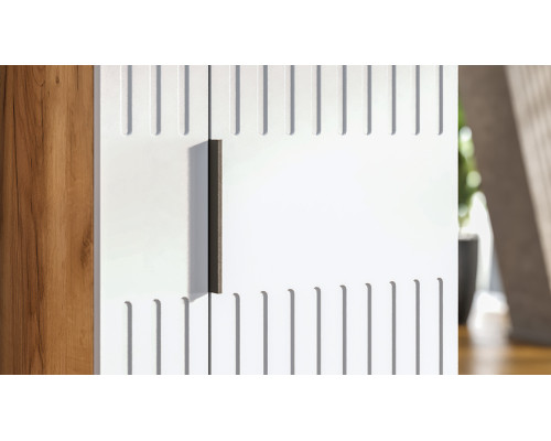 Гостиная «Моника», Дуб Крафт золотой, Белый матовый