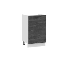 Шкаф напольный 500 с одной дверью (под накладную мойку) «Детройт», Белый, Угольный Камень