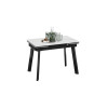 Стол обеденный «Джойс» Тип 1, черный муар, керамика матовая белый мрамор