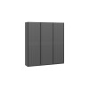 Шкаф-купе 2092 с 3 глухими дверями «Оскар Хилтон», ручка черная, серый графит, графит матовый
