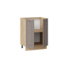 Шкаф напольный 600 с двумя дверями «Бьянка», Дуб Крафт золотой, Дуб серый