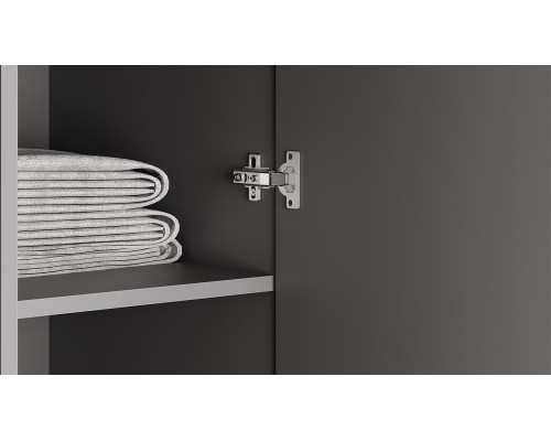 Шкаф 2-х дверн. для одежды «Тиффани», серый графит, графит матовый