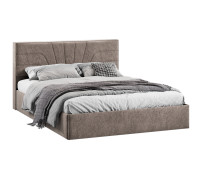 Кровать с ПМ «Пандора» 160 Тип 1 (с подъемным механизмом), Микровелюр Wellmart Latte