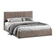 Кровать с ПМ «Пандора» 160 Тип 1 (с подъемным механизмом), Микровелюр Wellmart Latte