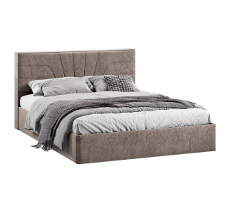 Кровать с ПМ «Пандора» 160 Тип 1 (с подъемным механизмом), Микровелюр Wellmart Latte