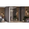 Шкаф-купе 1765 с 3 зеркальными дверями «Оскар», ручка черная, кашемир
