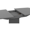 Стол обеденный раздвижной «Хилтон» Тип 2, графит матовый, стекло матовое серое