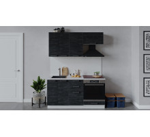 Кухонный гарнитур «Детройт» длиной 160 см со шкафом НБ, Белый, Угольный Камень