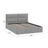 Кровать без ПМ «Глосс» 160 Тип 1 (без подъемного механизма), микровелюр Wellmart Silver
