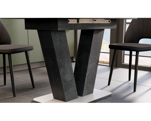 Стол раздвижной «Чинзано» Тип 1,Моод темный/стекло белое матовое