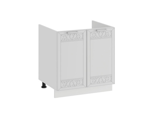 Шкаф напольный с двумя дверями (под накладную мойку) «Долорес»,Белый/Сноу