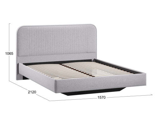 Кровать без ПМ «Тиффани» 140 Тип 1 (без подъемного механизма), микровелюр Jercy Silver Кровать без ПМ «Тиффани» 140 Тип 1 (без подъемного механизма), микровелюр Jercy Silver