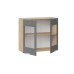 Шкаф навесной 800 c двумя дверями со стеклом «Долорес», Дуб Крафт золотой, Титан