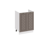 Шкаф напольный с двумя дверями (под накладную мойку) 600 «Бьянка», Белый, Дуб серый