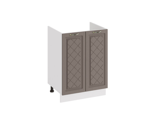 Шкаф напольный с двумя дверями (под накладную мойку) 600 «Бьянка», Белый, Дуб серый