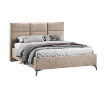 Кровать с ПМ «Делана», 160, Микровелюр Wellmart Dark Beige  (с подъемным механизмом)