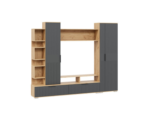 Гостиная «Моника», Дуб Крафт золотой, Графит матовый