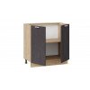 Шкаф напольный 800 с двумя дверями «Гранита», Дуб Крафт золотой, Бетон графит
