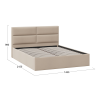 Кровать без ПМ «Глосс» 140 Тип 1 (без подъемного механизма), велюр Мокко светлый