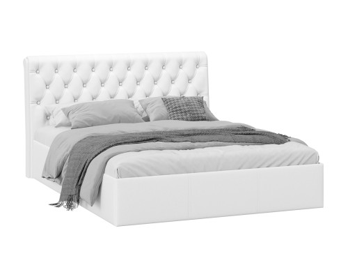 Кровать с ПМ «Скарлет» тип 1,1600 (с подъемным механизмом) с заглушиной, Кожзам Белый