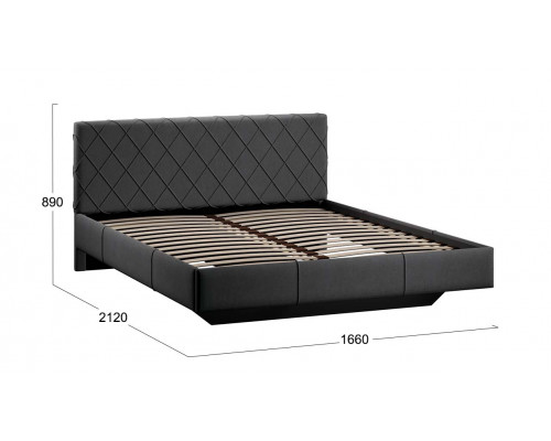 Кровать «Синди» без ПМ 160 *200 Тип 3, Велюр ultra grafite