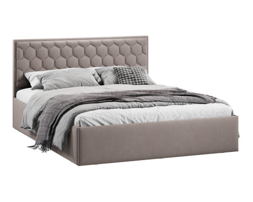 Кровать без ПМ «Порто» 140 (без подъемного механизма), велюр мокко темный