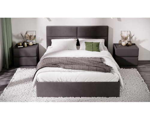 Кровать с ПМ «Глосс» 160 тип 1 (с подъемным механизмом) с заглушиной, велюр Confetti Stone