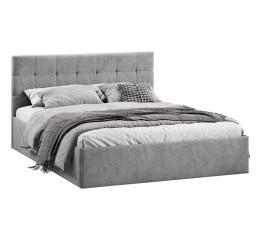 Кровать без ПМ «Джоли» 180 Тип 1 (без подъемного механизма), микровелюр Wellmart Silver