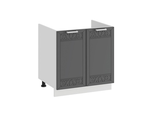 Шкаф напольный с двумя дверями (под накладную мойку) «Долорес»,Белый/Титан