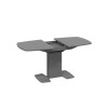 Стол обеденный раздвижной «Хилтон» Тип 2, графит матовый, стекло матовое серое