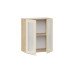 Шкаф навесной 600 c двумя дверями со стеклом «Кимберли», Дуб Крафт золотой, Крем