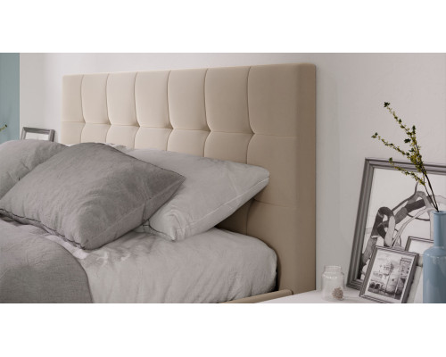 Кровать с ПМ «Эмма», 140 (с подъемным механизмом) с заглушиной, Велюр Confetti Cream