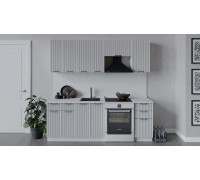Кухонный гарнитур «Кимберли» длиной 220 см, Белый, Сноу
