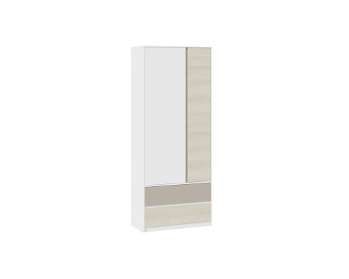 Шкаф для одежды комбинированный «Сканди», Дуб Гарден, Белая, Глиняный серый