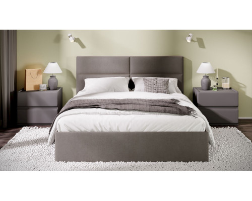 Кровать с ПМ «Глосс» 160 тип 1 (с подъемным механизмом) с заглушиной, велюр мокко темный