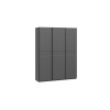 Шкаф-купе 1765 с 3 глухими дверями «Оскар Скания», ручка черная, серый графит, графит матовый