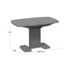 Стол обеденный раздвижной «Хилтон» Тип 2, графит матовый, стекло матовое серое