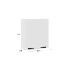 Шкаф навесной 80 c двумя дверями «Тиана», белый, белый супермат