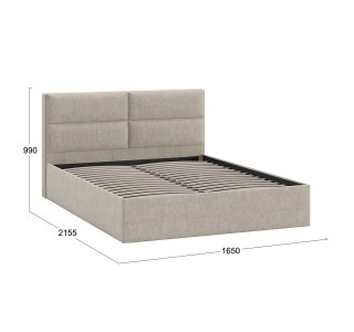 Кровать без ПМ «Глосс» 160 Тип 1 (без подъемного механизма), микровелюр Jercy Cream
