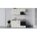 Кухонный гарнитур «Лорас» длиной 160 см со шкафом НБ, Белый, Холст брюле
