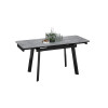 Стол обеденный «Джойс» Тип 1, черный муар, керамика матовая серый мрамор