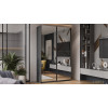 Шкаф-купе 140 с 2 зеркальными дверями «Оскар», ручка черная, серый графит