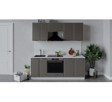 Кухонный гарнитур «Белладжио» длиной 200 см со шкафом НБ,белый, софт капучино